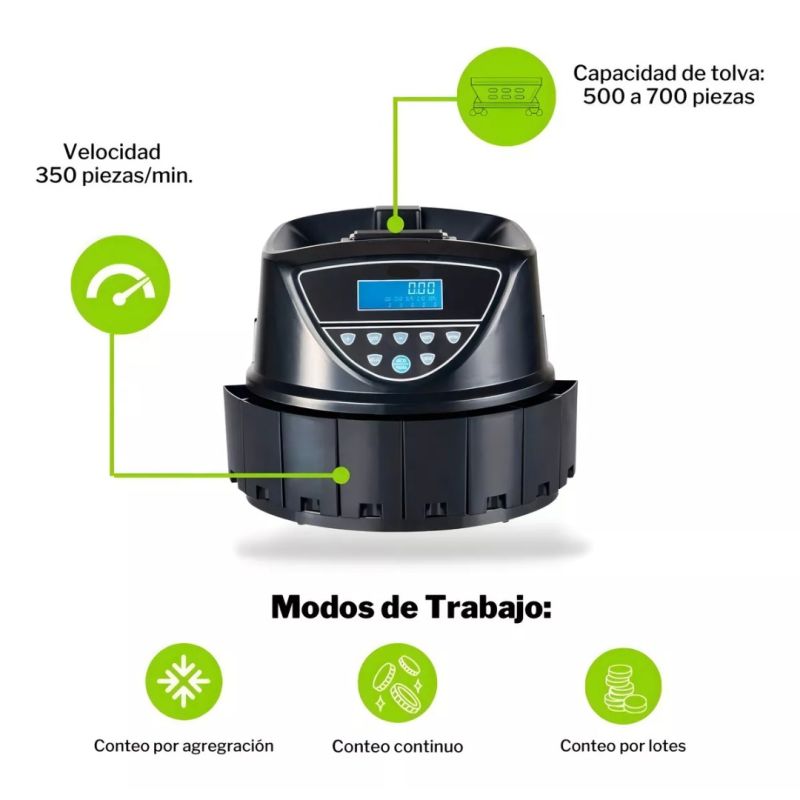 Comprar Contadora De Monedas Cuenta Separa Total en Electroshopy - Ángulo 3